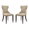 Manhattan Comfort Reine Faux Leather Dining Chair (Set of Two) in Cream and Walnut DC007-CR - alternate 1